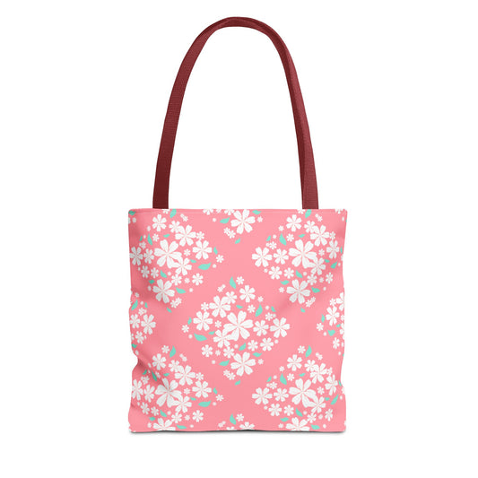 Pink Cherry Blossom Tote Bag — Floral Spring Market Bag