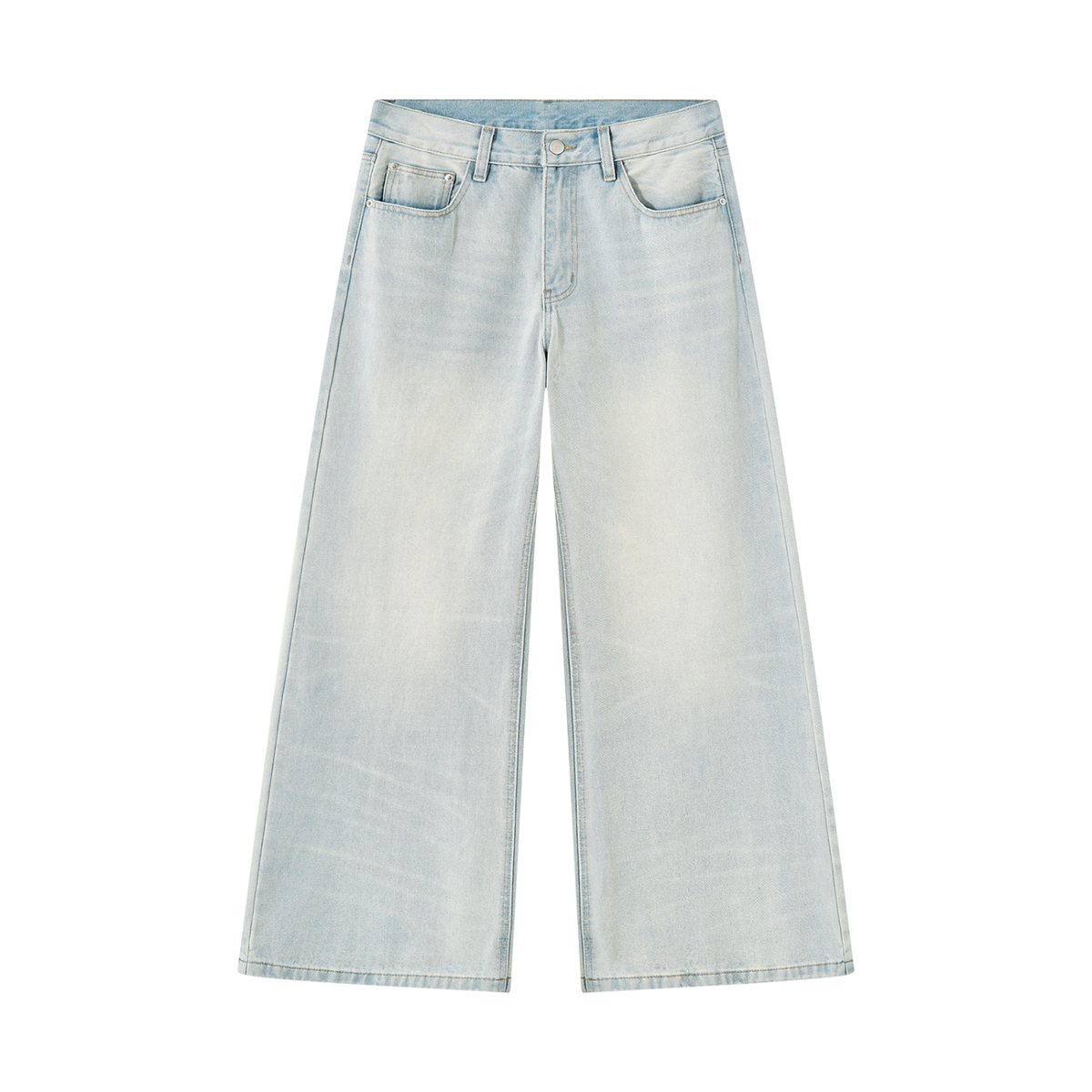 Rue Joubert Men's Vintage Wash Wide Leg Denim Jeans
