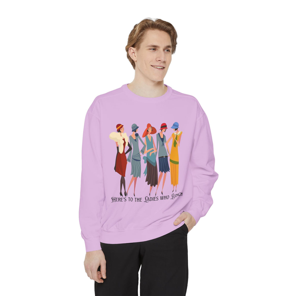 Vintage Flapper Ladies Sweatshirt – "Here's to the Ladies Who Lunch"