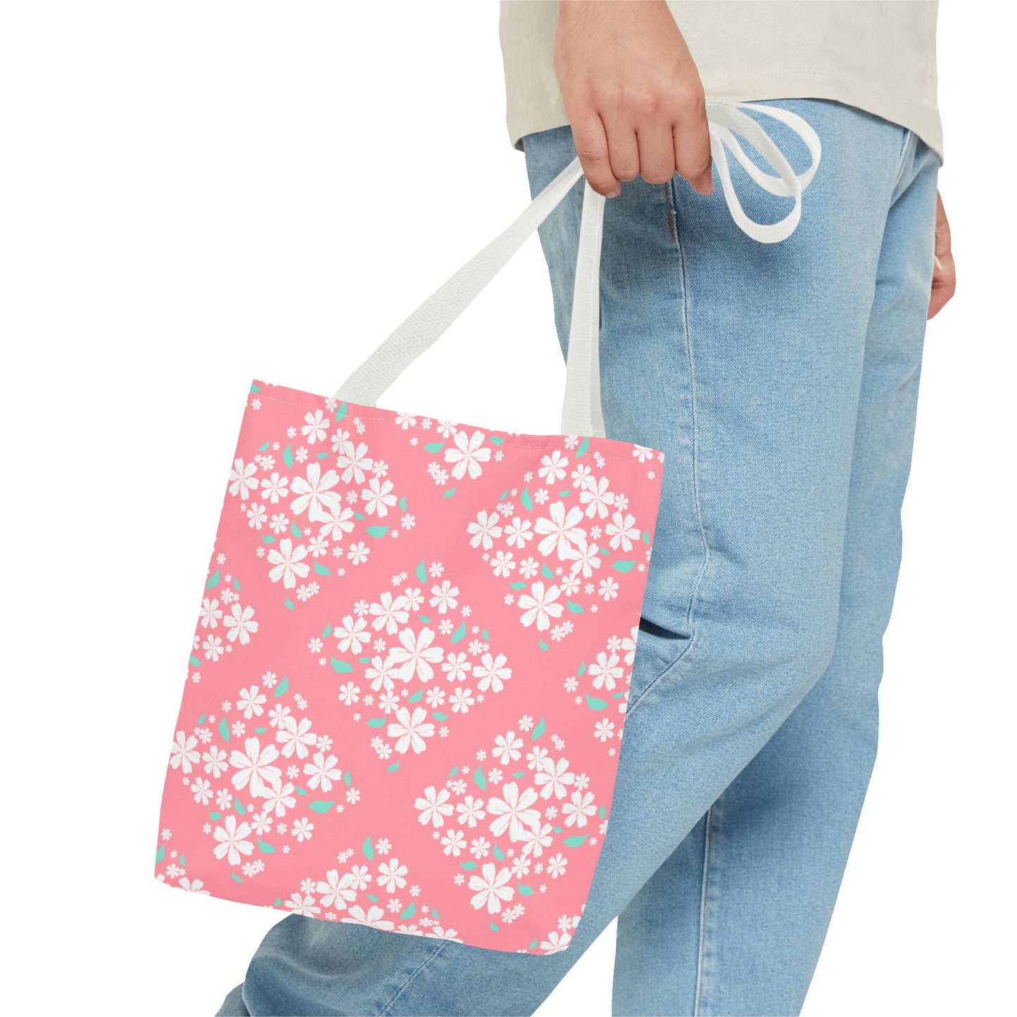 Pink Cherry Blossom Tote Bag — Floral Spring Market Bag