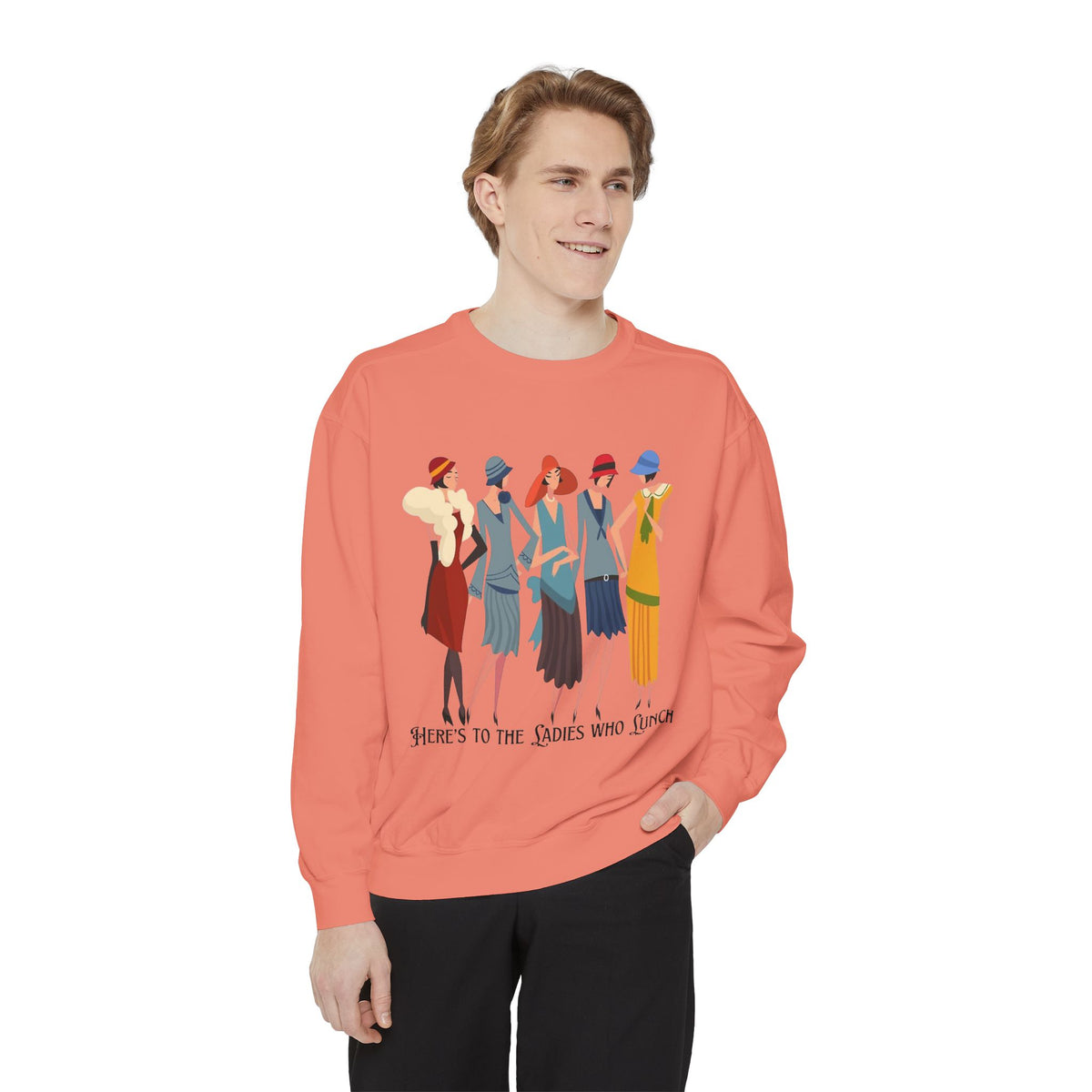 Vintage Flapper Ladies Sweatshirt – "Here's to the Ladies Who Lunch"