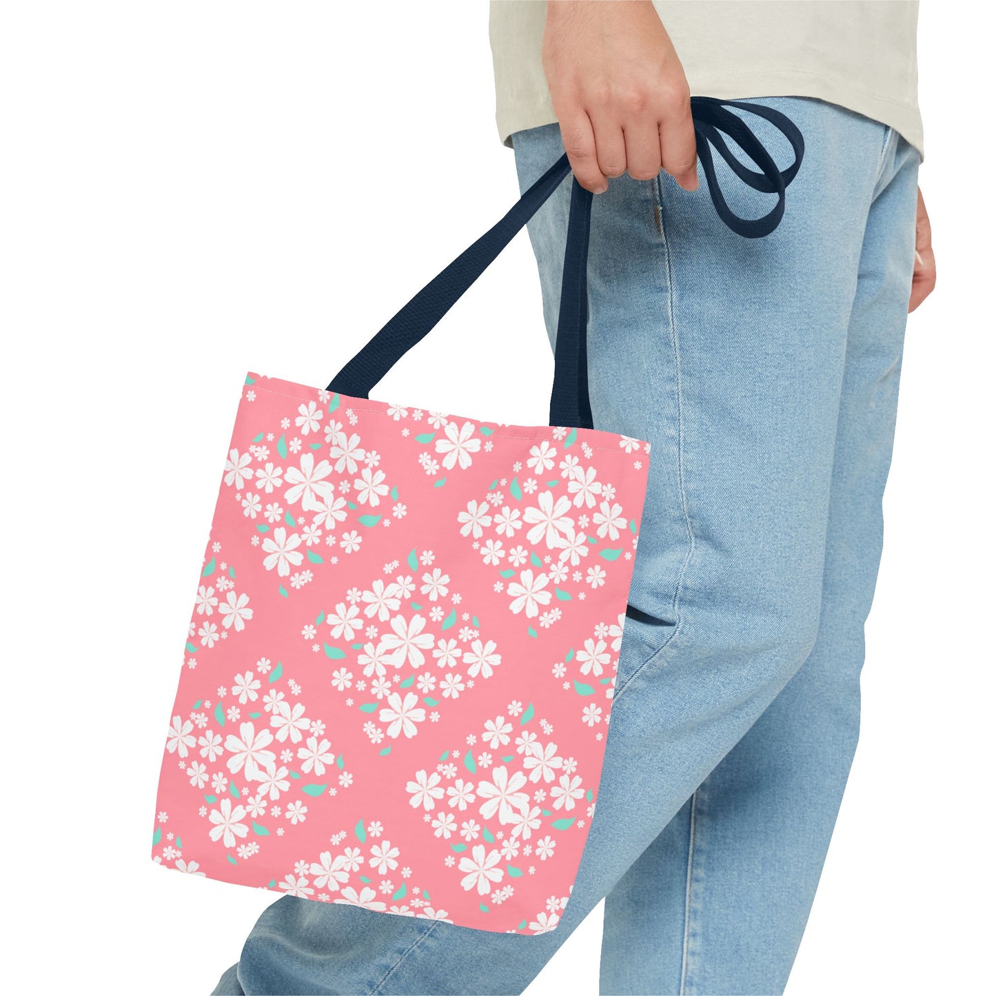 Pink Cherry Blossom Tote Bag — Floral Spring Market Bag