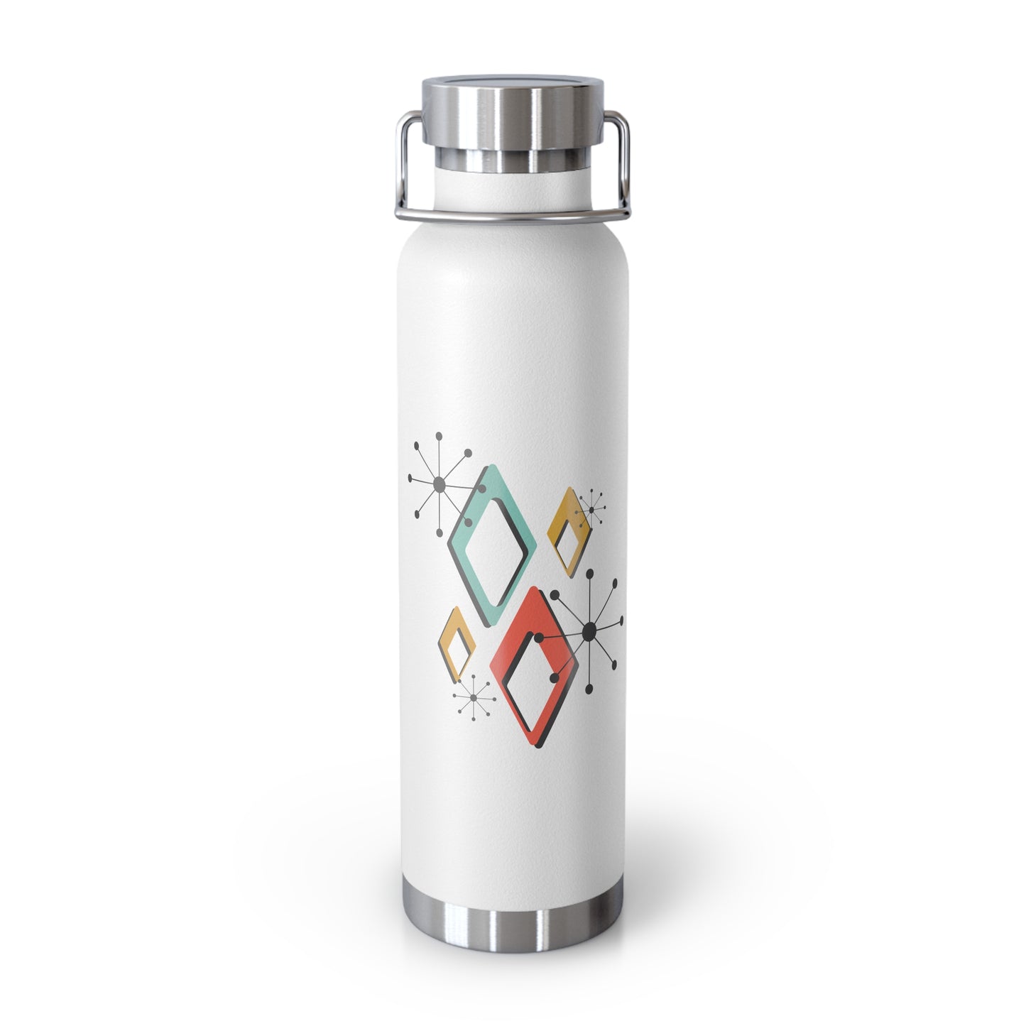 22oz Vacuum Bottle — Mid-Century Geometric Copper-Insulated Water Bottle