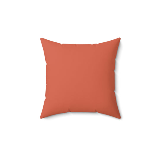 Floral Retro Suede Pillow — Coral & Navy Vintage Pattern