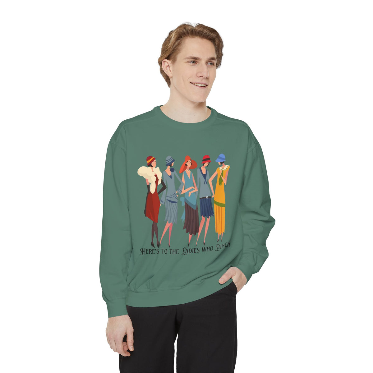 Vintage Flapper Ladies Sweatshirt – "Here's to the Ladies Who Lunch"