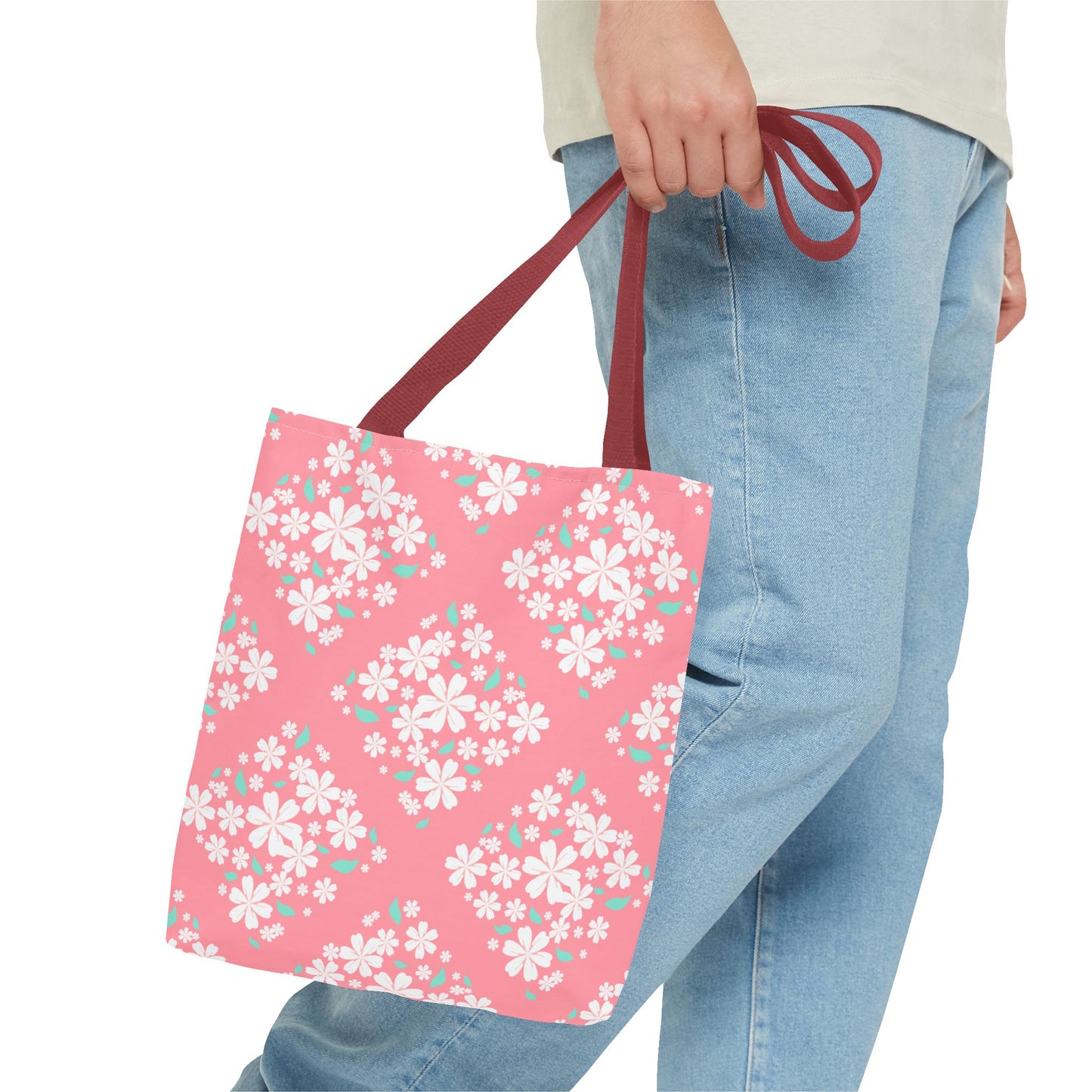 Pink Cherry Blossom Tote Bag — Floral Spring Market Bag
