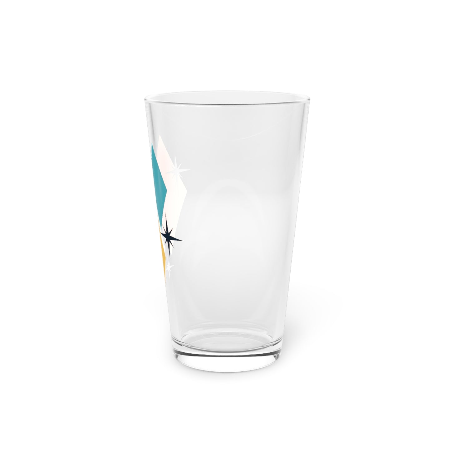 Mid-Century Diamond Pint Glass — Retro Geometric 16oz Beer Glass