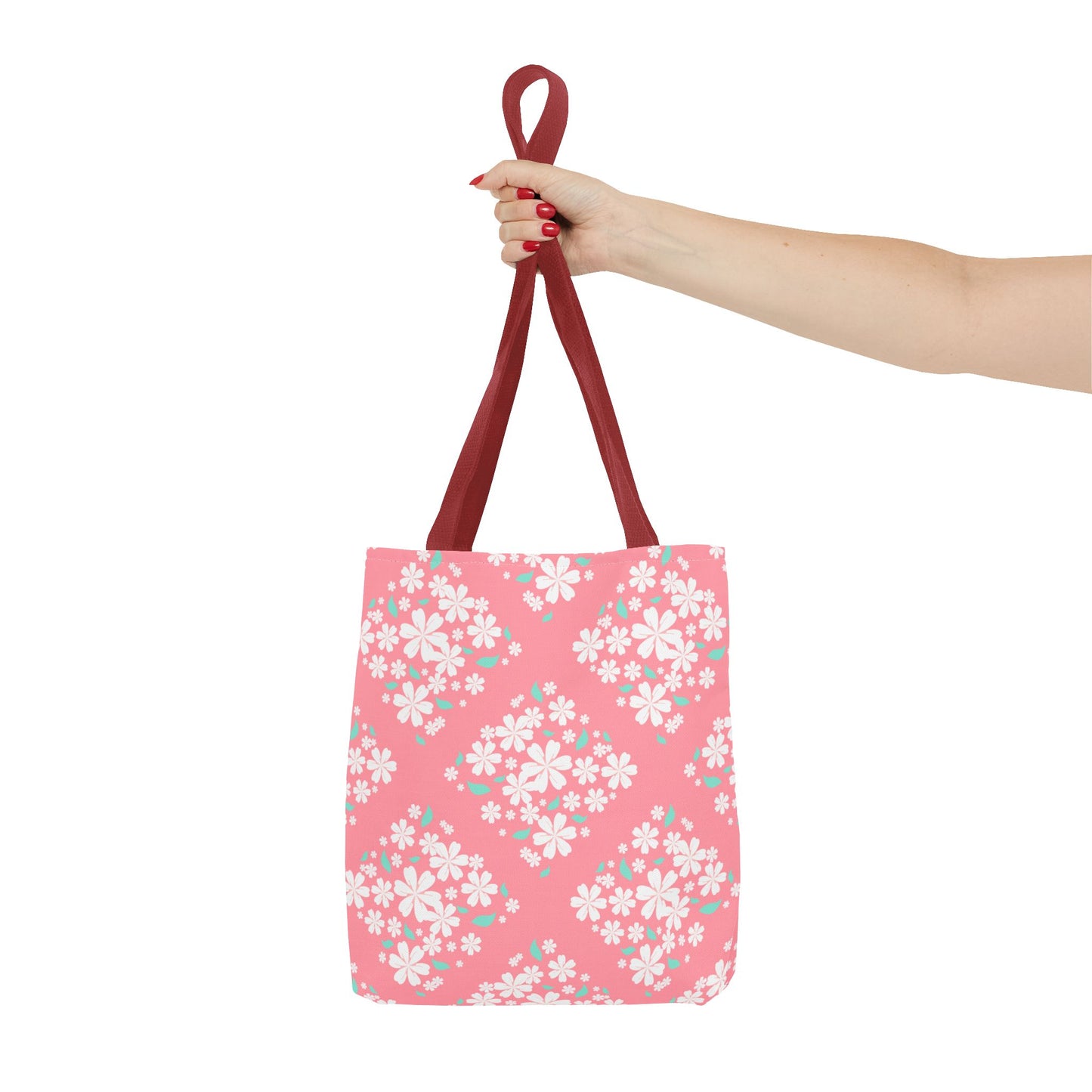 Pink Cherry Blossom Tote Bag — Floral Spring Market Bag