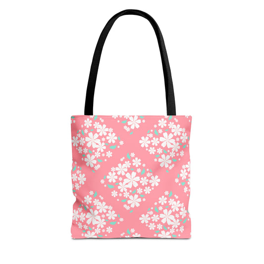 Pink Cherry Blossom Tote Bag — Floral Spring Market Bag