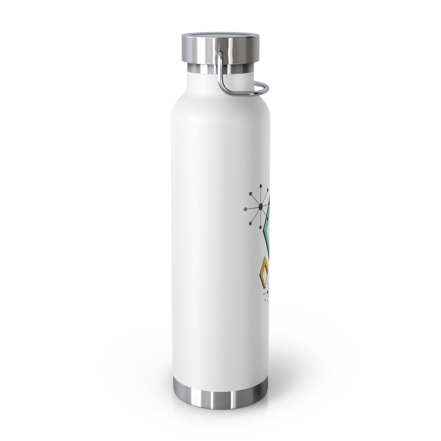 22oz Vacuum Bottle — Mid-Century Geometric Copper-Insulated Water Bottle