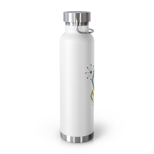 22oz Vacuum Bottle — Mid-Century Geometric Copper-Insulated Water Bottle