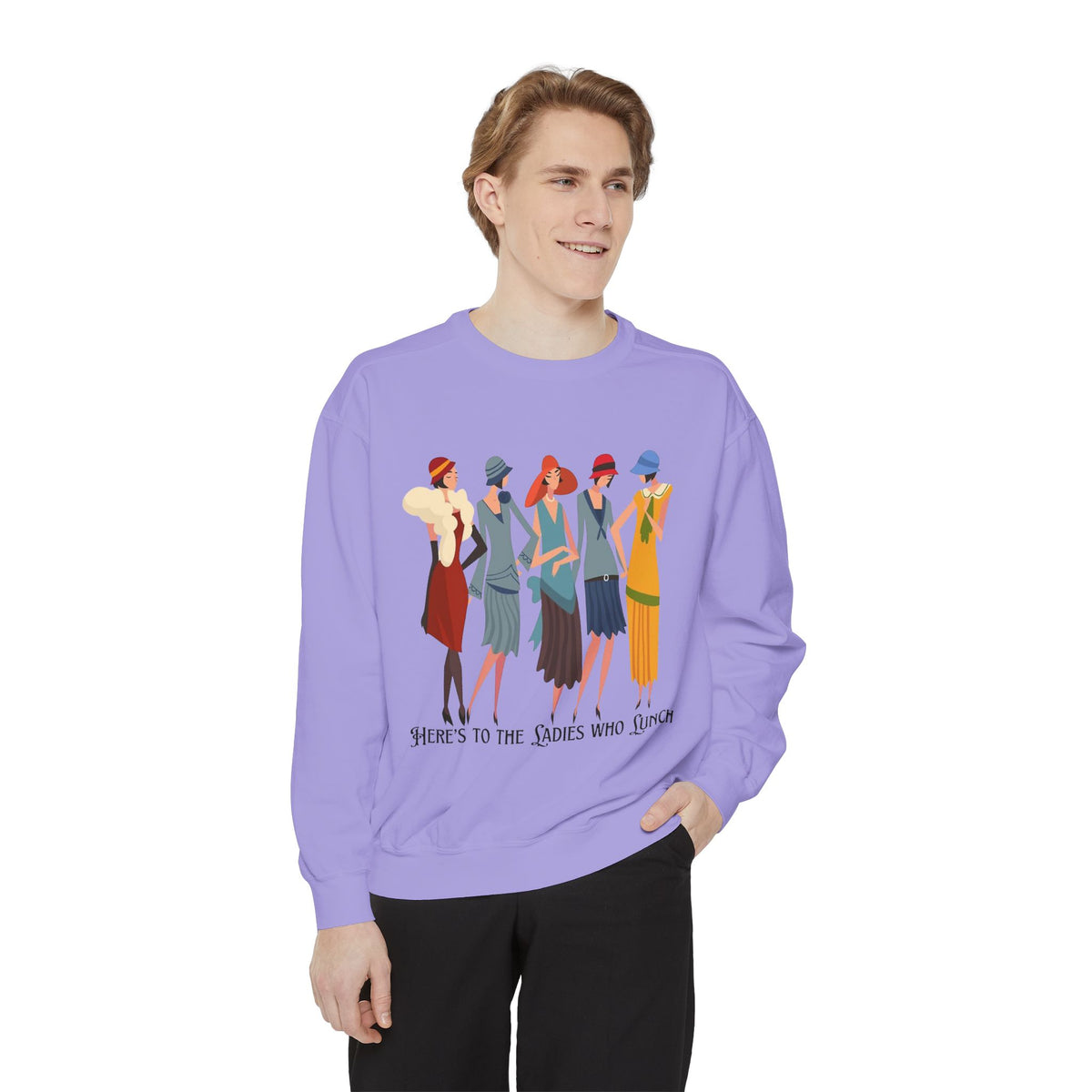 Vintage Flapper Ladies Sweatshirt – "Here's to the Ladies Who Lunch"