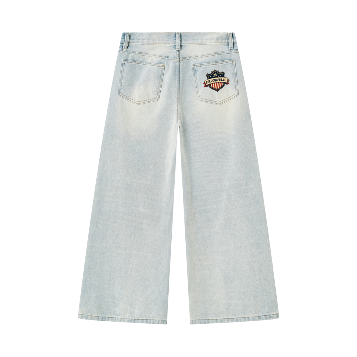 Rue Joubert Men's Vintage Wash Wide Leg Denim Jeans