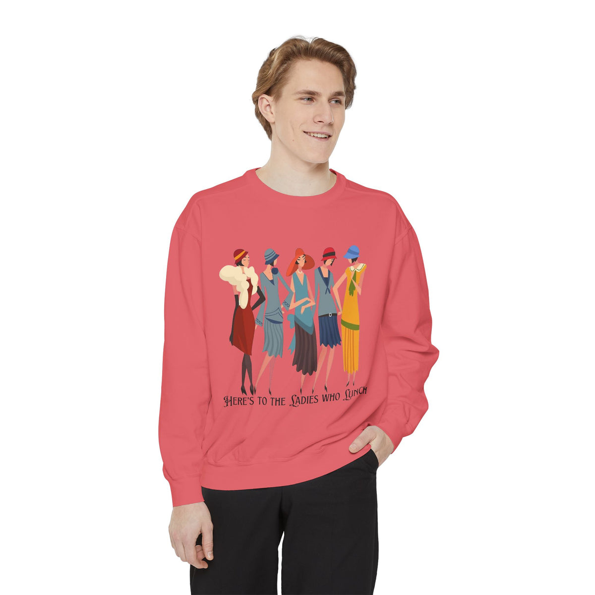 Vintage Flapper Ladies Sweatshirt – "Here's to the Ladies Who Lunch"