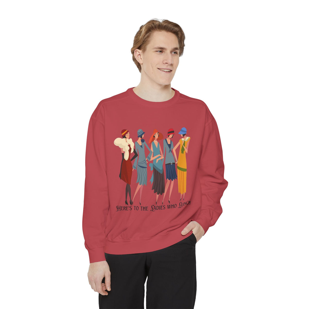 Vintage Flapper Ladies Sweatshirt – "Here's to the Ladies Who Lunch"