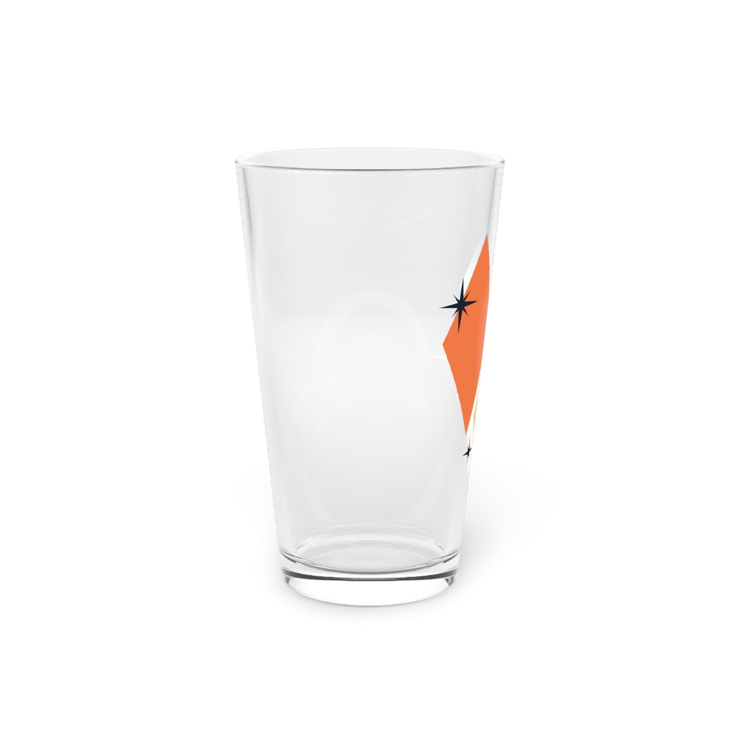 Mid-Century Diamond Pint Glass — Retro Geometric 16oz Beer Glass