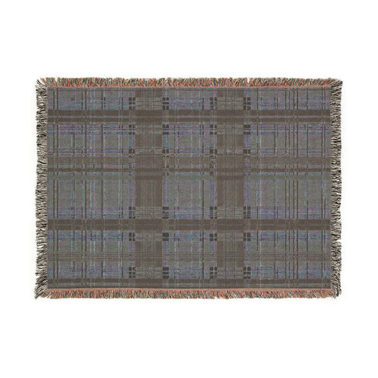 Plaid Woven Throw Blanket — Cozy Rustic Plaid Fringe Blanket for Living Room, Cabin, Fall Décor
