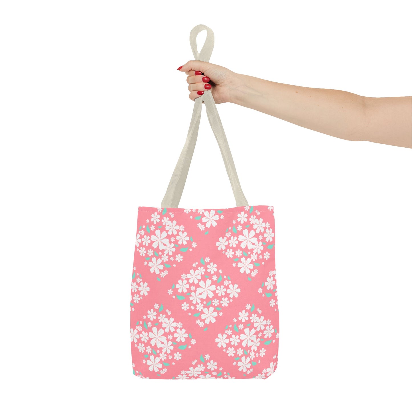 Pink Cherry Blossom Tote Bag — Floral Spring Market Bag