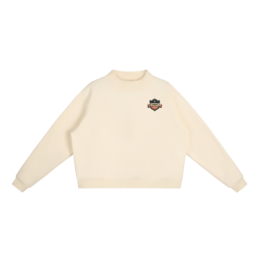 Essential Fleece Mock-Neck Crew Sweatshirt