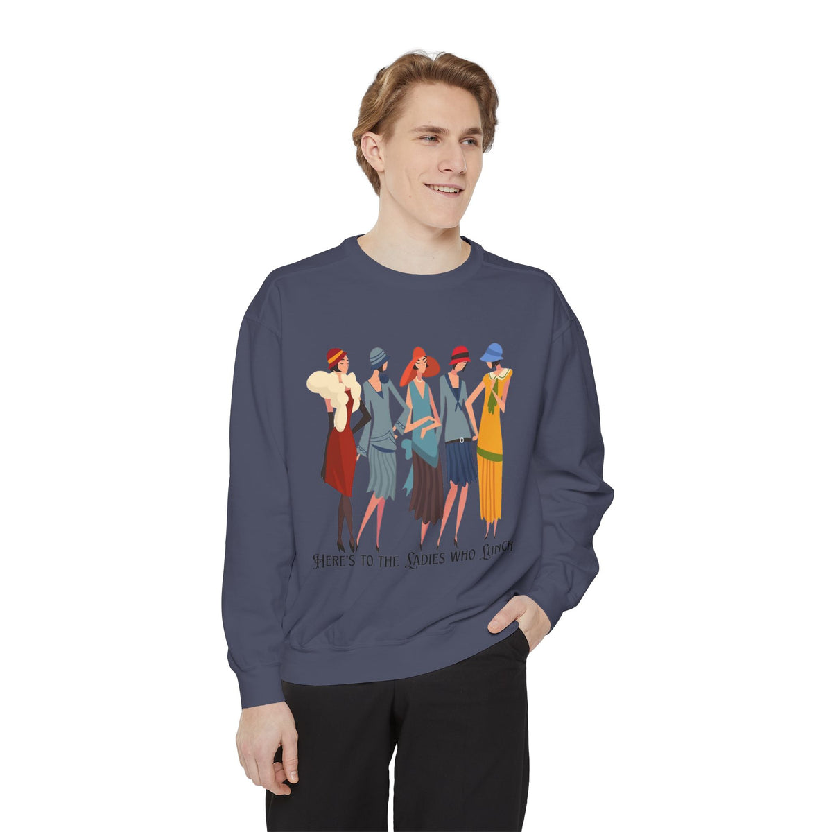 Vintage Flapper Ladies Sweatshirt – "Here's to the Ladies Who Lunch"