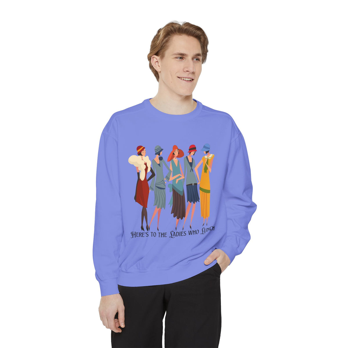 Vintage Flapper Ladies Sweatshirt – "Here's to the Ladies Who Lunch"