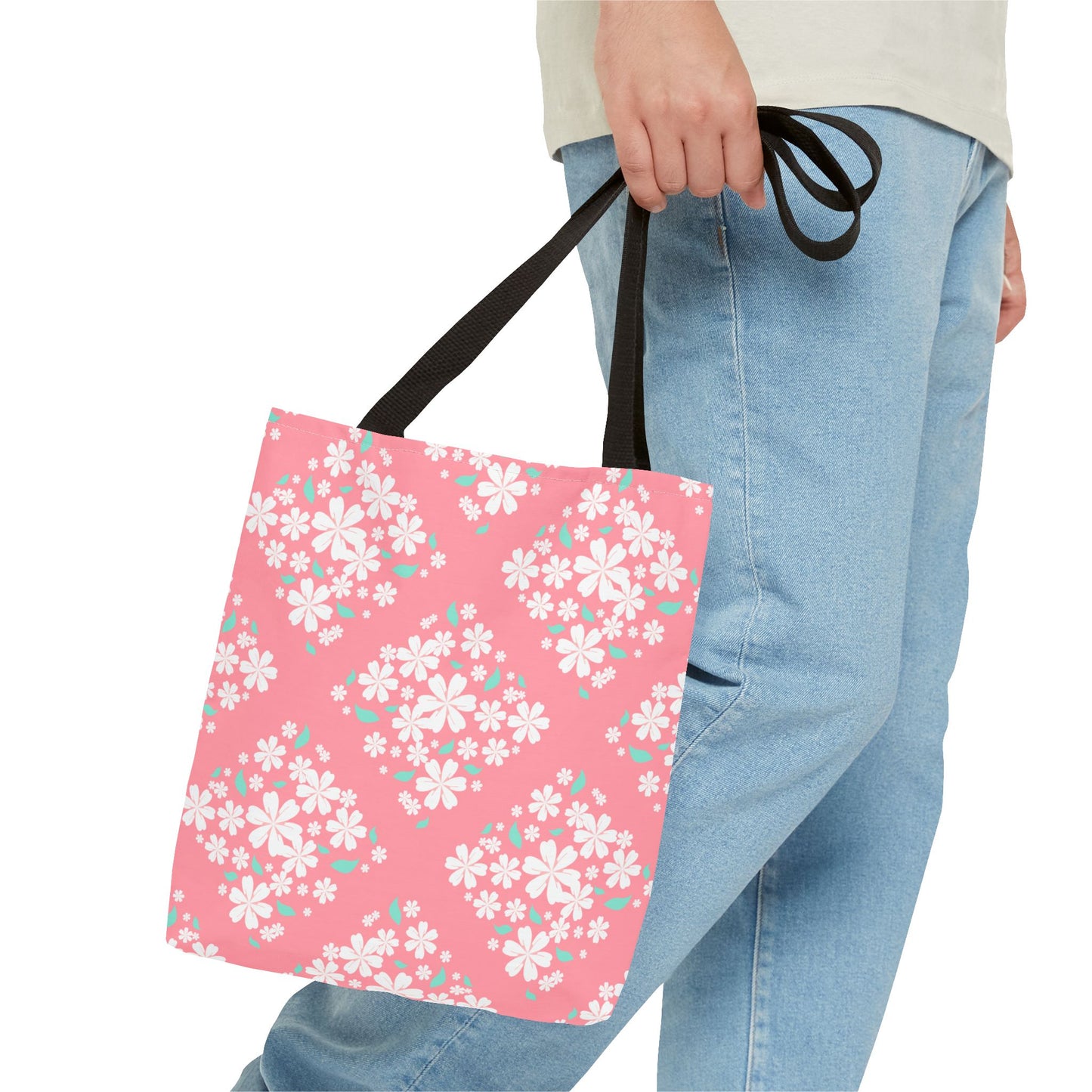 Pink Cherry Blossom Tote Bag — Floral Spring Market Bag