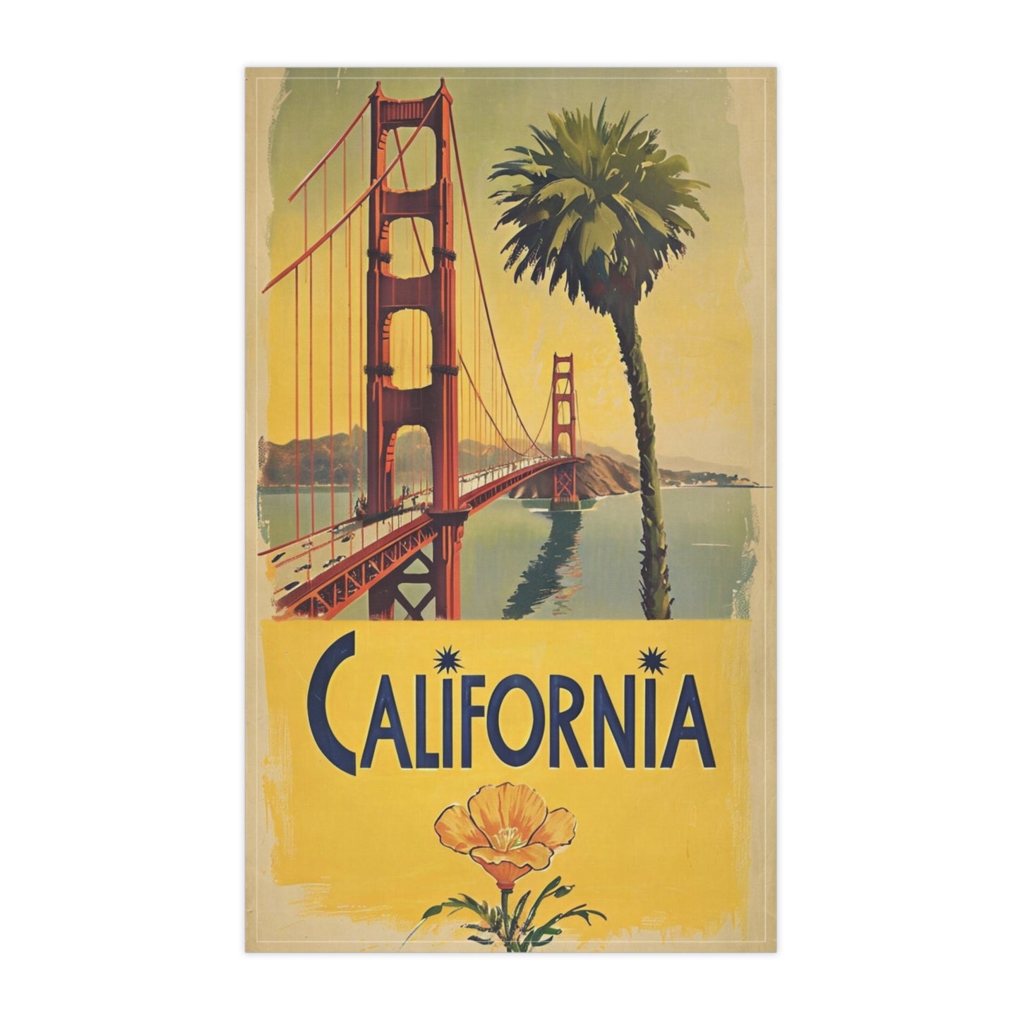 California Golden Gate Vintage Tea Towel