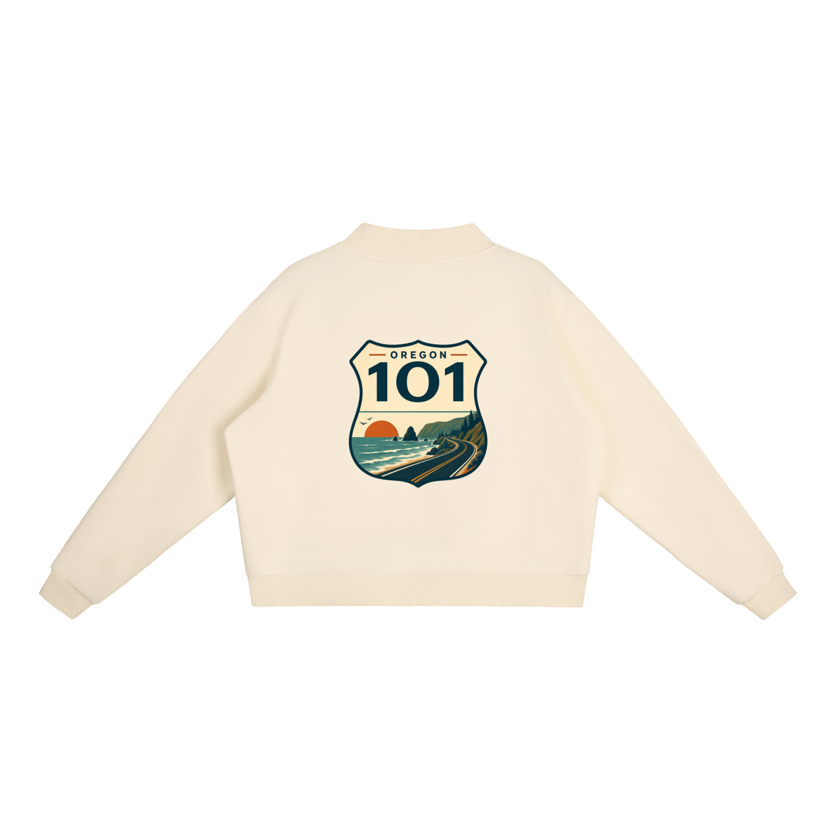 Essential Fleece Mock-Neck Crew Sweatshirt