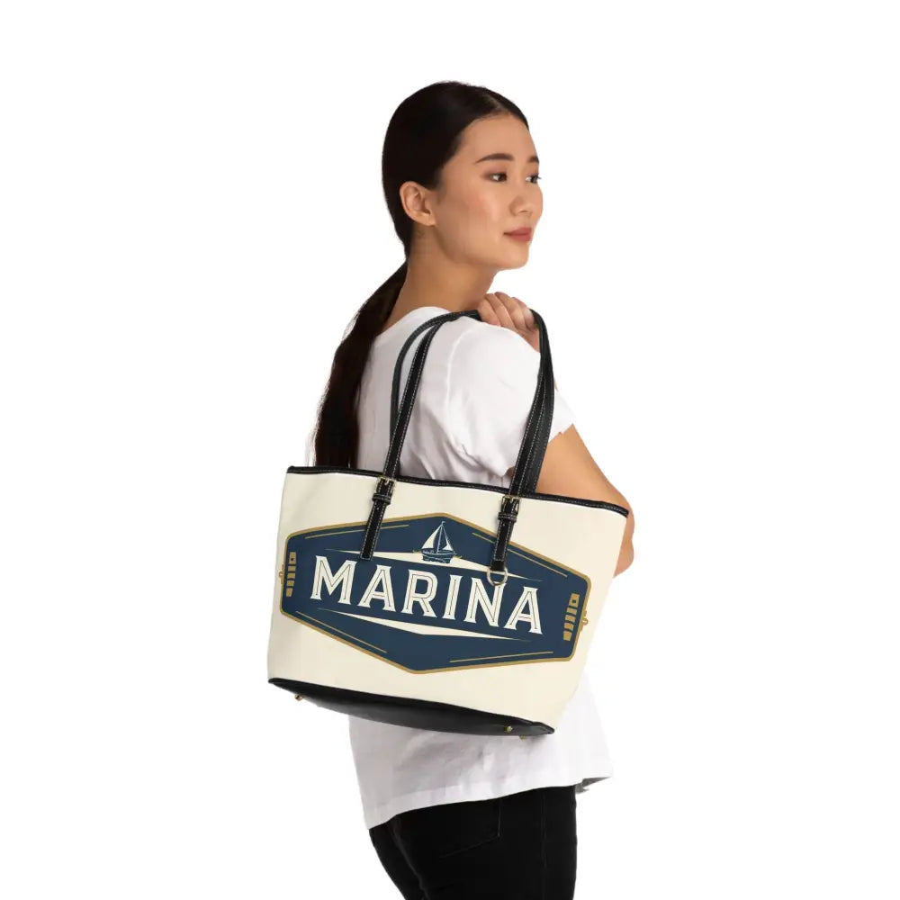 Chic PU Leather Shoulder Bag - Marina Style Tote for Everyday Travel Gifts and Special Occasions - 16’’ x 10’’ / Black