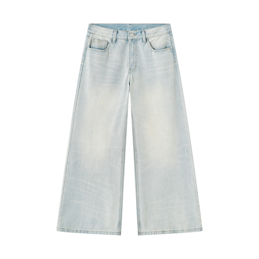 Rue Joubert Men's Vintage Wash Wide Leg Denim Jeans